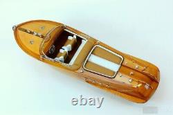 35 Riva Aquarama Modèle réduit en bois de bateau de vitesse exclusif italien Runabout, neuf