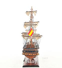 37 X 30 Armada Espagnole Galleon San Felipe Ouvrir Coque En Bois Modèle Bateau Assemblé