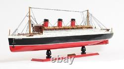 5 Modèle de bateau RMS Queen Mary en bois massif peint à la main noir et rouge