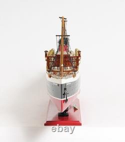 5 Modèle de bateau RMS Queen Mary en bois massif peint à la main noir et rouge