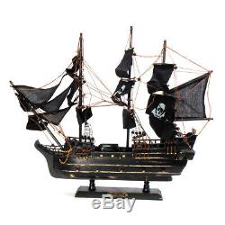 80cm Modèle Noir Pirate Ship Vintage Wood Voilier Bateau À Voile, Découpé Au Laser