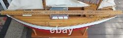 Antique Model Hollow Wood Yacht Voilier Yawl Ship Pond Boat 48 Long 4' Tall