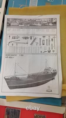BATEAU VINTAGE Billings 1/50 Mercantic Kit de Bateau en Bois avec kit de fittings et mâts