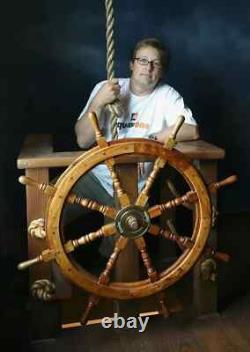 Bateau Capitaine en bois Gaston neuf 36 pouces Pirates magnifique décoration intérieure roue de navire