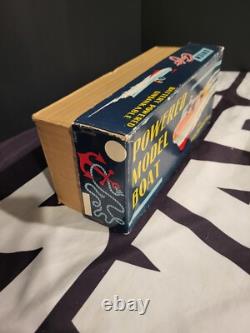 Bateau-Modèle Électrique Alimenté 1950s Plastique Bois UNION Vintage Original JAPAN