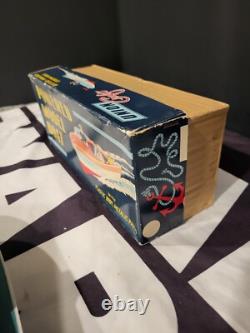 Bateau-Modèle Électrique Alimenté 1950s Plastique Bois UNION Vintage Original JAPAN