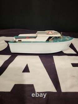 Bateau-Modèle Électrique Alimenté 1950s Plastique Bois UNION Vintage Original JAPAN