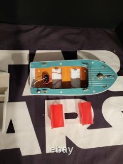 Bateau-Modèle Électrique Alimenté 1950s Plastique Bois UNION Vintage Original JAPAN