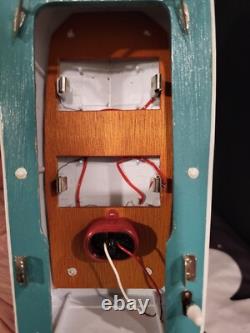 Bateau-Modèle Électrique Alimenté 1950s Plastique Bois UNION Vintage Original JAPAN