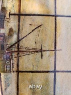 Bateau Modèle Marin Original en Huile / Bois Absolument Éblouissant J. C. Gamelle