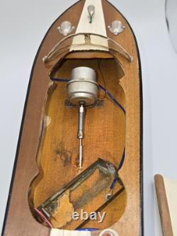 Bateau Modèle Propulsé par Langcraft Vtg IOB, Bateau de Vitesse en Aluminium, Batt, Années 1950, Japon