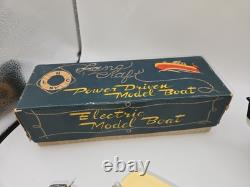 Bateau Modèle Propulsé par Langcraft Vtg IOB, Bateau de Vitesse en Aluminium, Batt, Années 1950, Japon