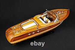 Bateau Modèle Riva Aquarama en Bois Bateau à Moteur Fait Main Modèle de Bateau Cadeau de Noël