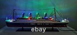 Bateau Modèle Titanic 23 60cm White Star Line Boat Nautic Decor Entièrement Assemblé