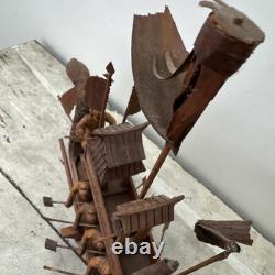 Bateau Modèle Wugongchuan en Teck Vintage Rare Dragon Chinois