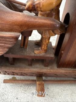 Bateau Modèle Wugongchuan en Teck Vintage Rare Dragon Chinois