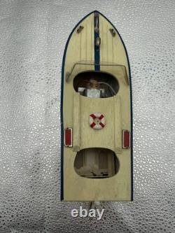 Bateau Modèle en Bois Neuf Rare à Piles Union Japon Fonctionne Rare