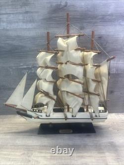Bateau à Voile Vintage en Bois Modèle de Navire Clipper de Baleiniers 1846