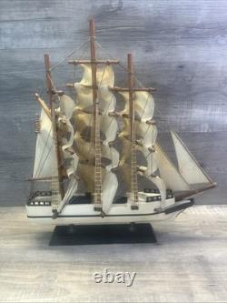 Bateau à Voile Vintage en Bois Modèle de Navire Clipper de Baleiniers 1846