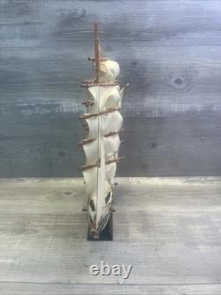Bateau à Voile Vintage en Bois Modèle de Navire Clipper de Baleiniers 1846
