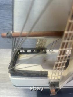 Bateau à Voile Vintage en Bois Modèle de Navire Clipper de Baleiniers 1846