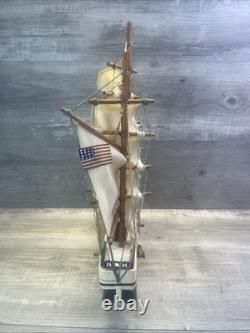 Bateau à Voile Vintage en Bois Modèle de Navire Clipper de Baleiniers 1846