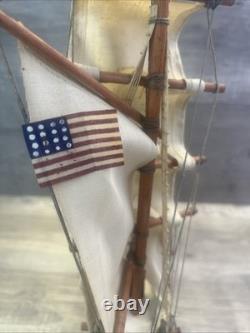 Bateau à Voile Vintage en Bois Modèle de Navire Clipper de Baleiniers 1846