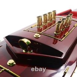 Bateau à moteur DIXIE II en bois de 36 pouces Modèle de bateau de course exposé Décor nautique