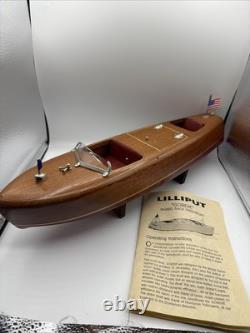 Bateau à moteur à dos de baril modèle Lilliput Gordie W style Chris Craft électrique