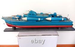 Bateau à moteur en bois japonais Ito modèle batterie années 1950 30 pouces de long rare