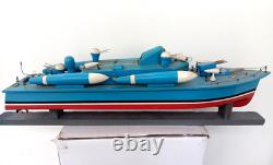 Bateau à moteur en bois japonais Ito modèle batterie années 1950 30 pouces de long rare