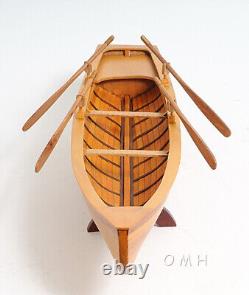 Bateau à rames en bois modèle de 24 pouces, Boston Tender Whitehall, décoration nautique d'exposition