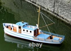 Bateau de pêche radiocommandé modèle NAXOS, yacht à moteur, coque en FRP et kit de bateau en contreplaqué à monter soi-même