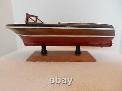 Bateau de vitesse en bois vintage - Superbe décoration de bureau