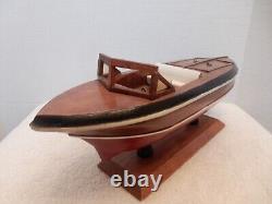 Bateau de vitesse en bois vintage - Superbe décoration de bureau