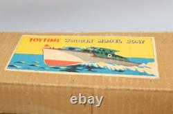 Bateau en Bois Modèle Vintage de Jouet dans Boîte à Piles Japon