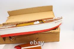 Bateau en Bois Modèle Vintage de Jouet dans Boîte à Piles Japon
