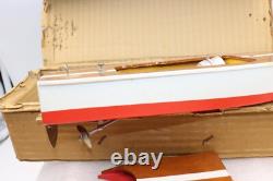 Bateau en Bois Modèle Vintage de Jouet dans Boîte à Piles Japon