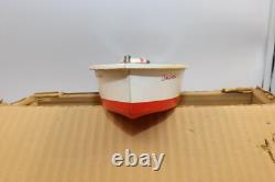 Bateau en Bois Modèle Vintage de Jouet dans Boîte à Piles Japon