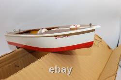 Bateau en Bois Modèle Vintage de Jouet dans Boîte à Piles Japon