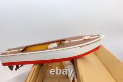 Bateau en Bois Modèle Vintage de Jouet dans Boîte à Piles Japon