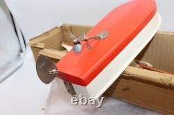 Bateau en Bois Modèle Vintage de Jouet dans Boîte à Piles Japon