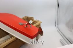 Bateau en Bois Modèle Vintage de Jouet dans Boîte à Piles Japon