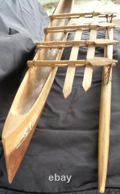 Bateau en Modèle Fait Main Étonnant DÉTAIL FABULEUX CONSTRUCTION EN BOIS COMPLÈTE