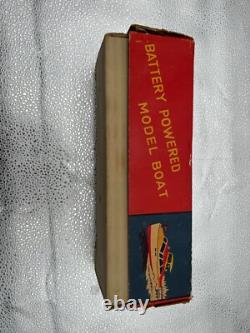 Bateau en bois H. T. C. rare, alimenté par batterie, fonctionne, rare Japon