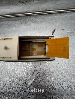 Bateau en bois H. T. C. rare, alimenté par batterie, fonctionne, rare Japon