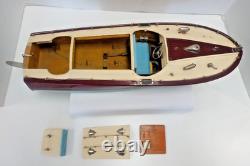 Bateau en bois à moteur à hélice Vintage ITO Japon Modèle Speedster 18 pouces O-141