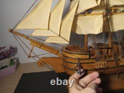 Bateau en bois fait main, grand modèle de navire nautique, voilier marin avec 2 ancres en fer