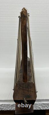 Bateau en bois fait main vintage MCM 31 art de la ficelle nautique modèle de voilier