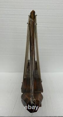 Bateau en bois fait main vintage MCM 31 art de la ficelle nautique modèle de voilier